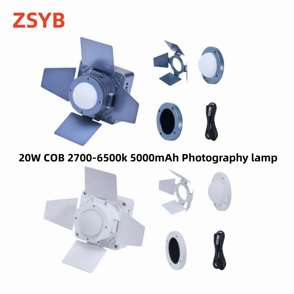 ZSYB W20B 20W Pocket Fill Light Light COB Video Light 2700-6500k 5000mAh Photography lamp for Live Camera