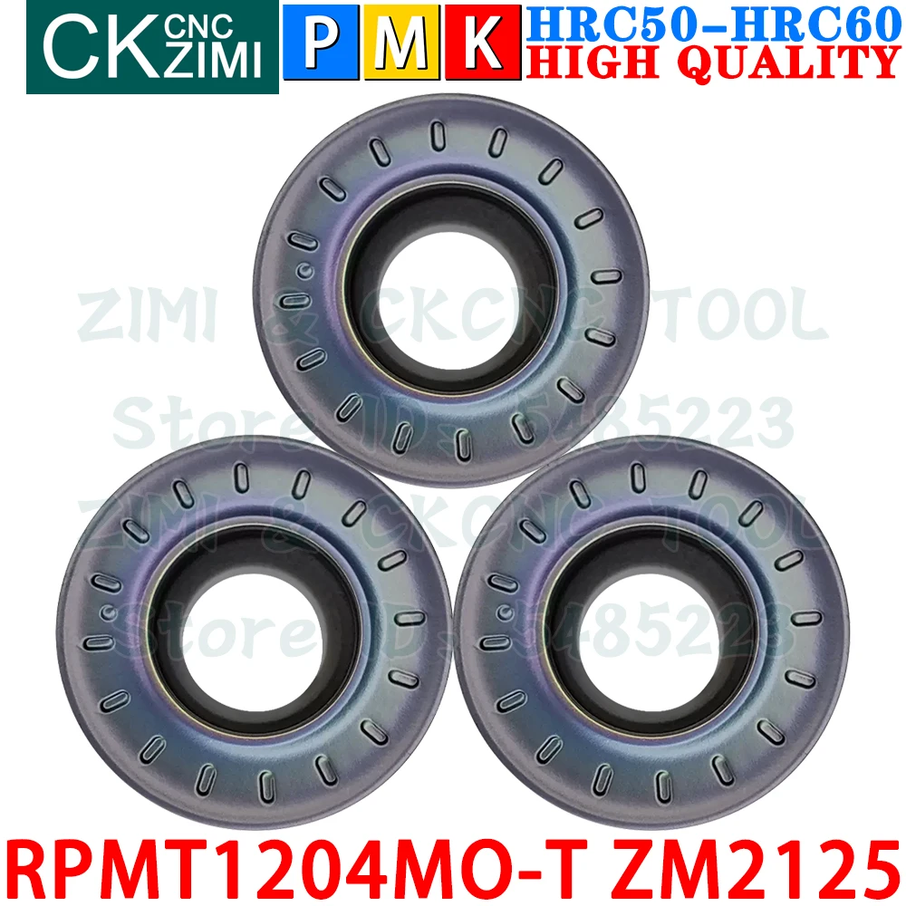 RPMT1204MO-T ZM2125 RPMT 1204MO T ZM2125 R6 초경 인서트 원형 밀링 인서트 페이스 밀링 인덱서 블 공구 RPMT1204 EMRW 6R CNC 금속 선반 공구