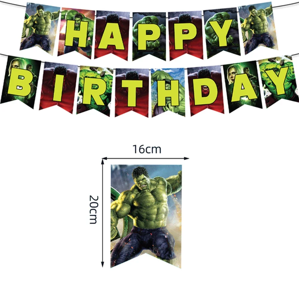 Avengers Hulk Theme Birthday Superhero Disposable Cup Plate Napkin Balloon Boy Girl Children Birthday Baby Shower Decor Supplies