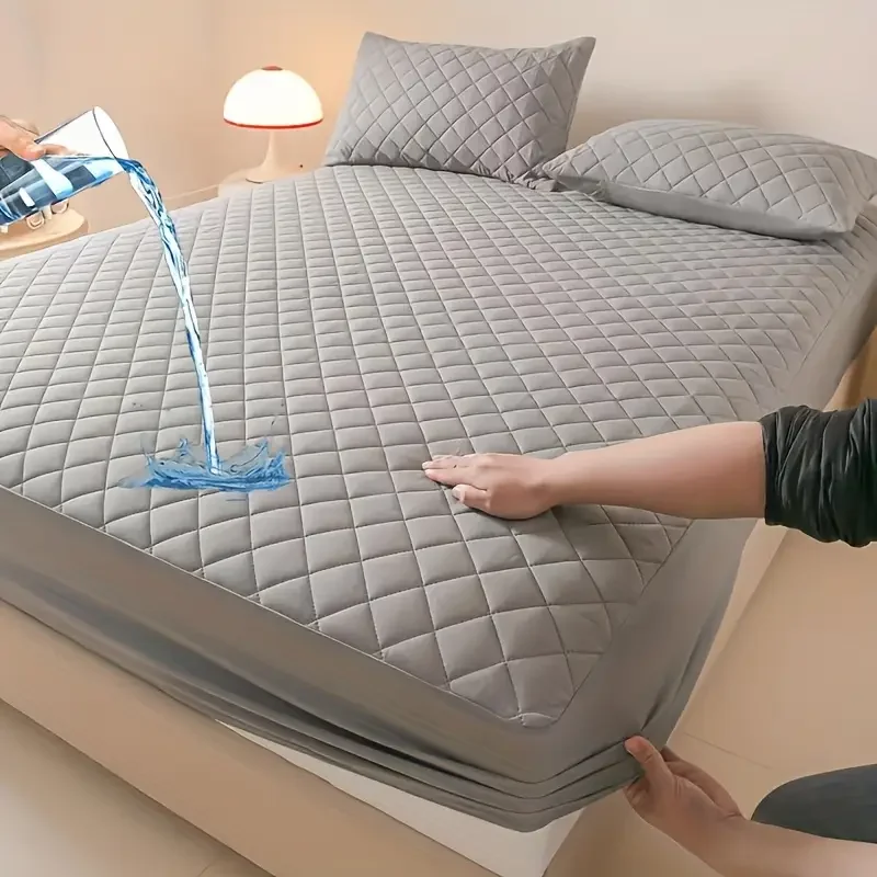 Waterproof Mattress Protector, Soft and Breathable Mattress Cover Single Double Fitted Sheet for Bed