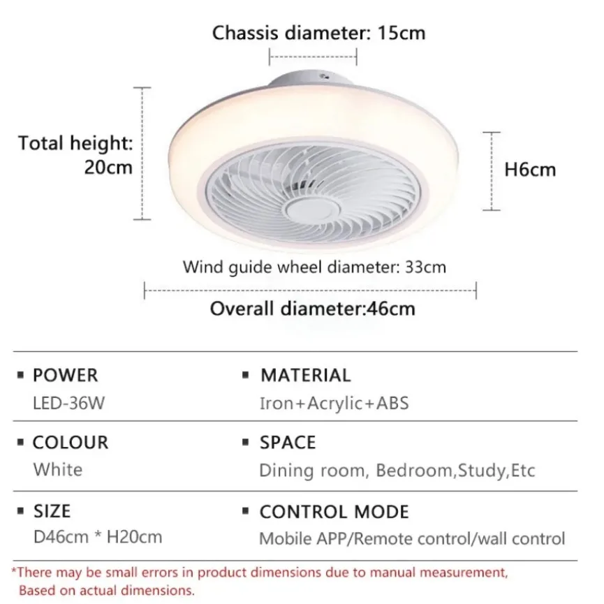 Imagem -06 - Inteligente Led Ventilador de Teto Luz Moderno Minimalista Controle Remoto App Escurecimento Remoto Interior Vento Forte Silencioso