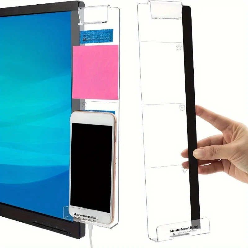 Stylish computer monitor memo board - planning board for home office decoration and organization