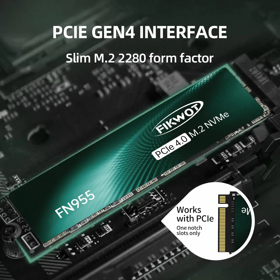 Fikwot FN955 M.2 SSD 1TB/2TB/4TB PCIe4.0x4 NVMe1.4 7300MB/s M.2