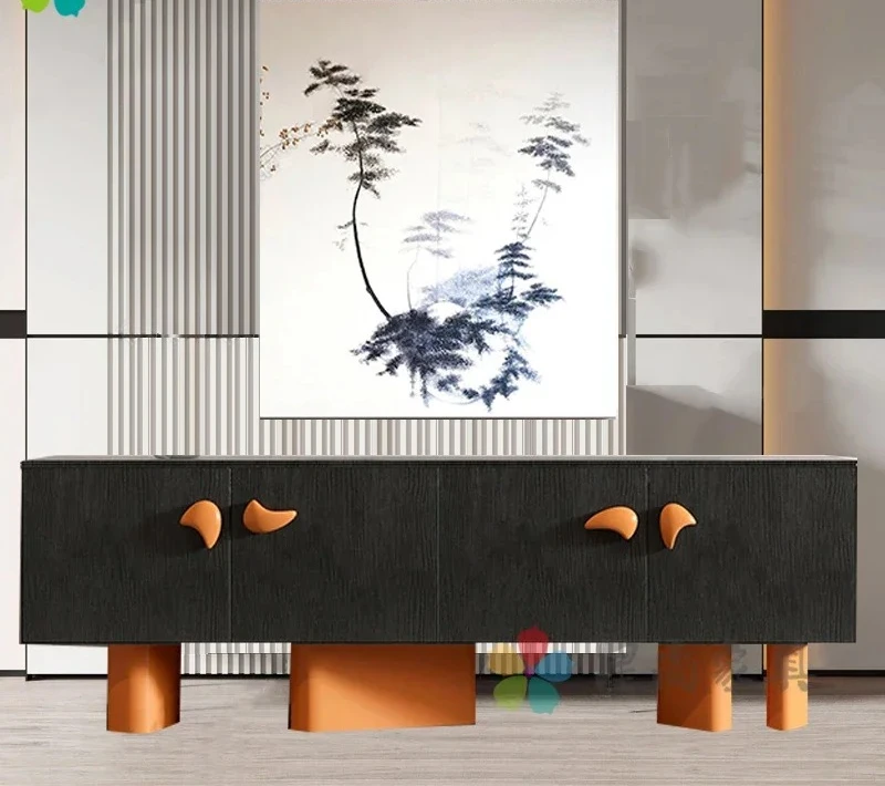 Nordic American Pastoral Sideboard Cabinet Tea Cabinet Color Matching Paint Entrance Cupboard Storage Cabinet