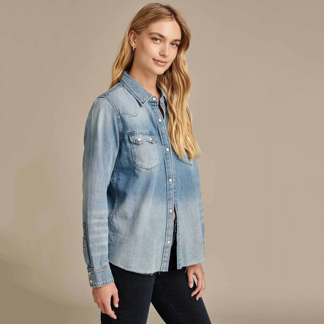 2024 Women\'s Long-sleeved Shirt Casual Versatile Denim Shirt Autumn New Style Temperament Inner Cotton Denim Jacket