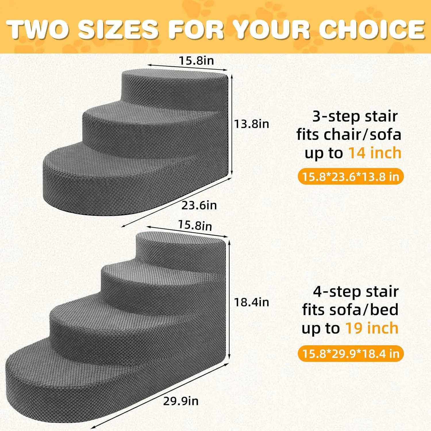 Portable Non-Slip Pet Stairs for Small Dogs and Cats A3 Size for Home Use to Protect Joints Prevent Scratching and Eliminate