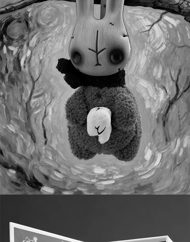 

Плюшевый кролик-призрак GOON & Trashe Garbage Ghost, ручная работа, модная игрушка, украшение, брелок, подарок своими руками, 24 см