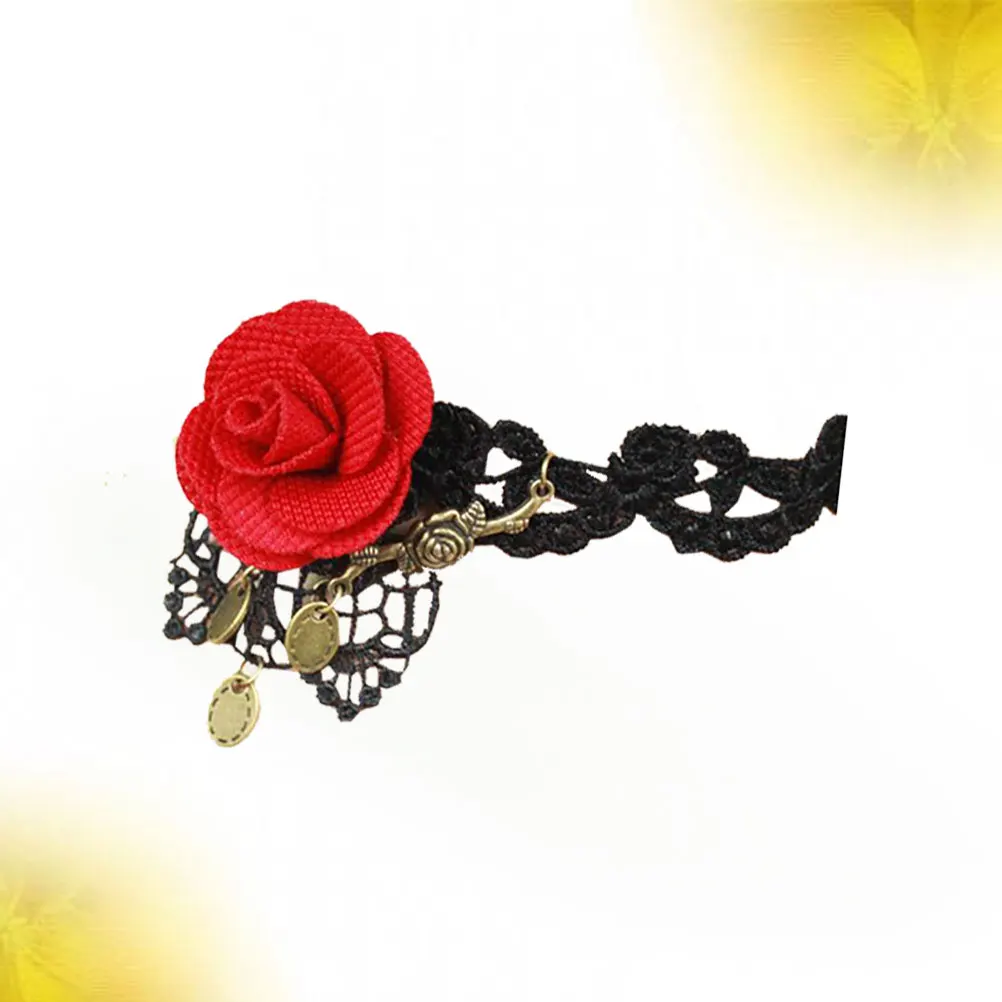 

Black Women Halloween Rose Pendant Choker Simple Style Long Term Gifts Bridesmaid Friends Daily Wear Necklace