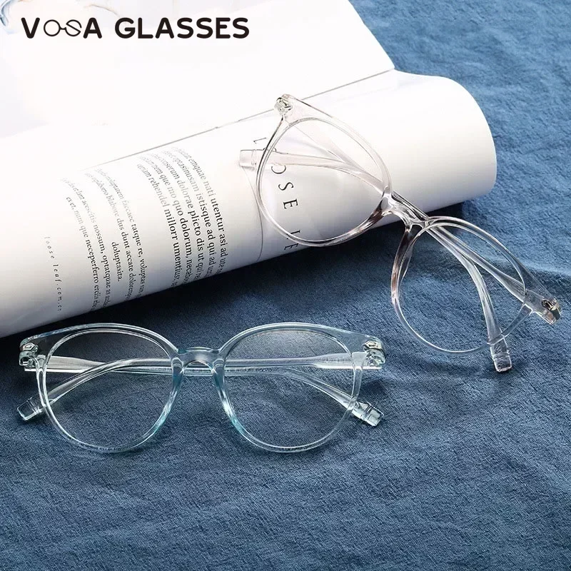 Transparent Computer Glasses Men Women Retro Round Anti Blue Light Computer Glasses Reading Playing Games Eye Protection 2023