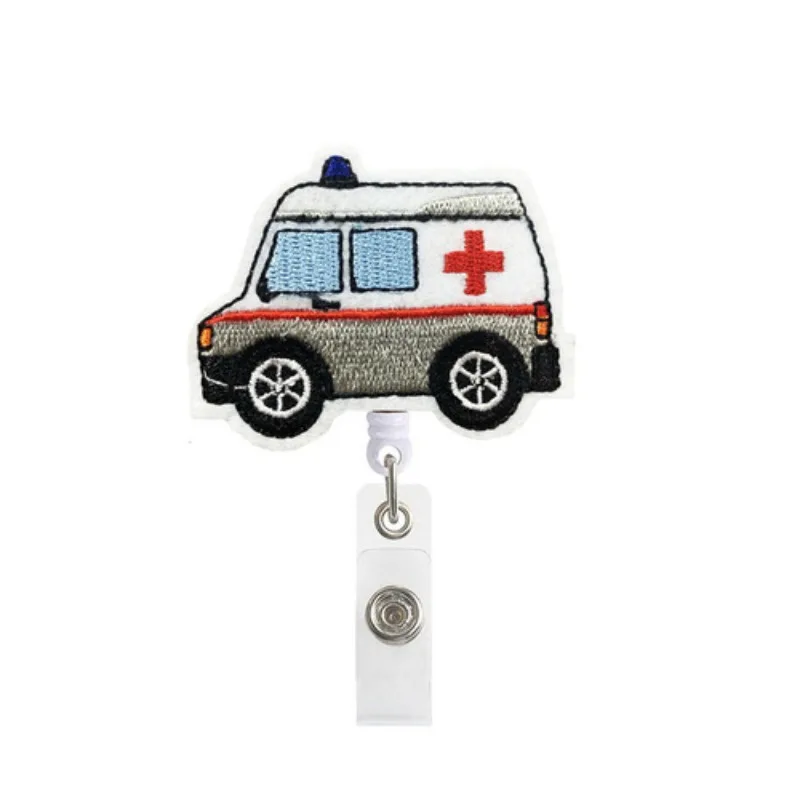 Clearance Cute Cartoon ID Card Badge Reel Clip for Nurse Doctor Women Retractable Worker ID Card Badge Holder Easy Pull Buckle