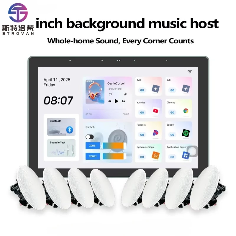 

8 Inch Two Zone Background Music Host with BT
