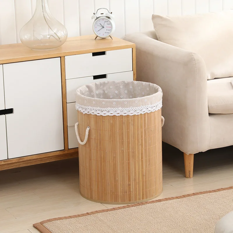 

Большая корзина для белья объемом 75 л, бамбуковый мусорный бак, складной органайзер для мелочей, ведро для грязной одежды