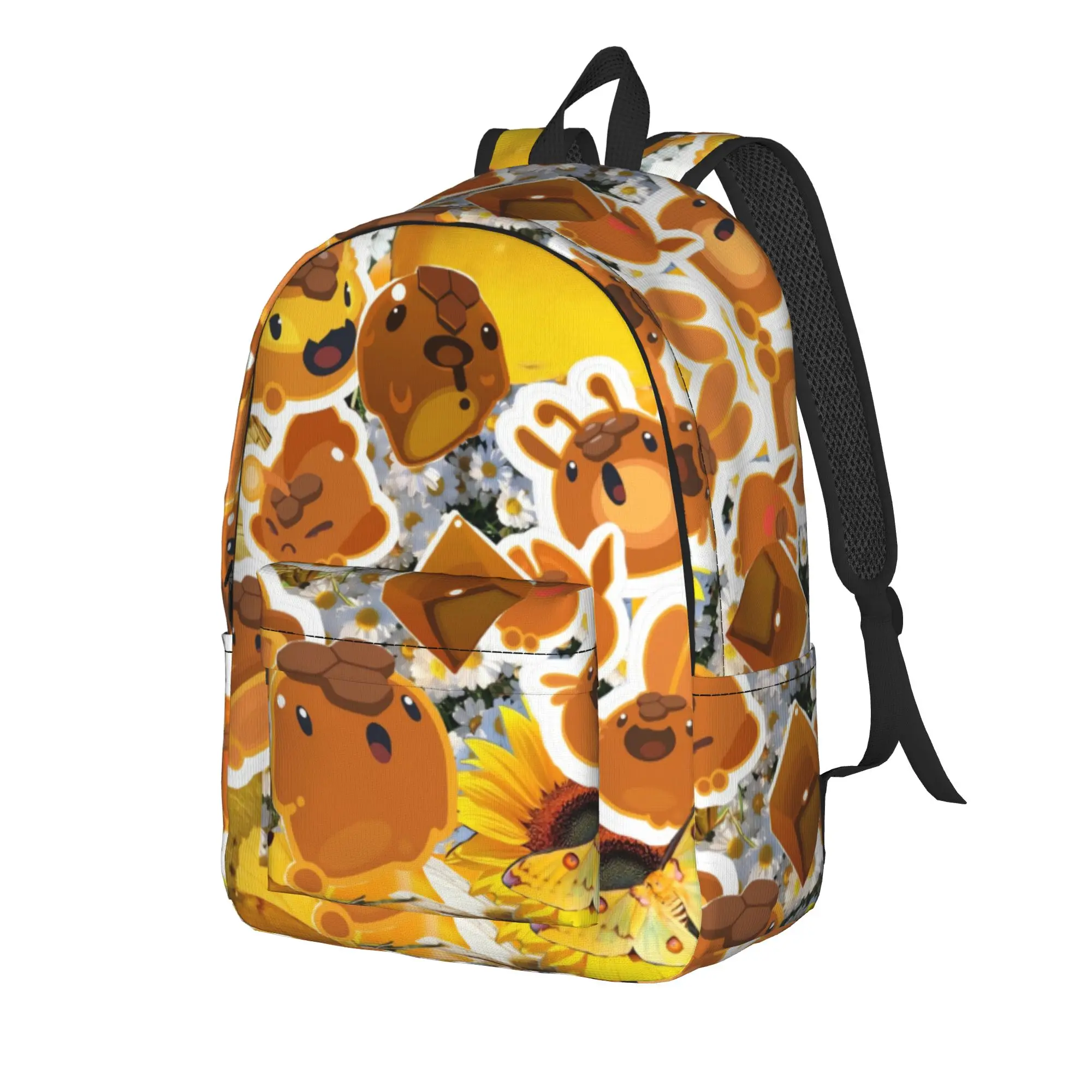 Sunny Yellow Slime Rancher Backpack  Kawaii Backpacks Men Sport Pattern High School Bags Designer Rucksack