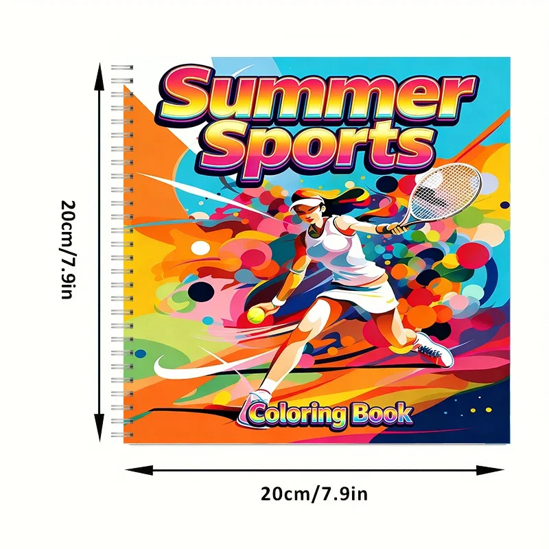 Coloring Book Summer Sports Adult Colouring Book, Birthday Day Gift, Back to School Supplies, Adults Cute Drawing Book