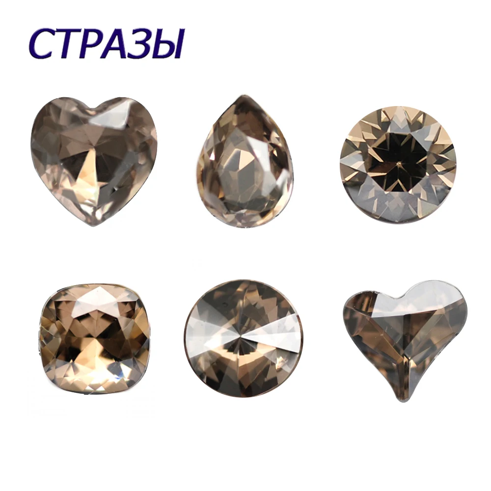 Best Quality Satin Color Nails Rhinestone Mix Shapes Crystal Pointed Back Glass Nail Art Decorations Shiny Nail Accessories