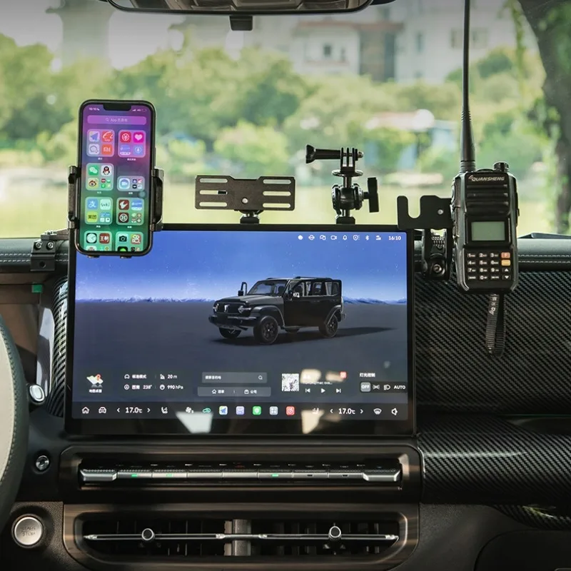 Car Phone Mount for Great Wall GWM WEY Tank 300 2025 Multi-Functional Center Console Bracket Aluminum Alloy Mount Accessories