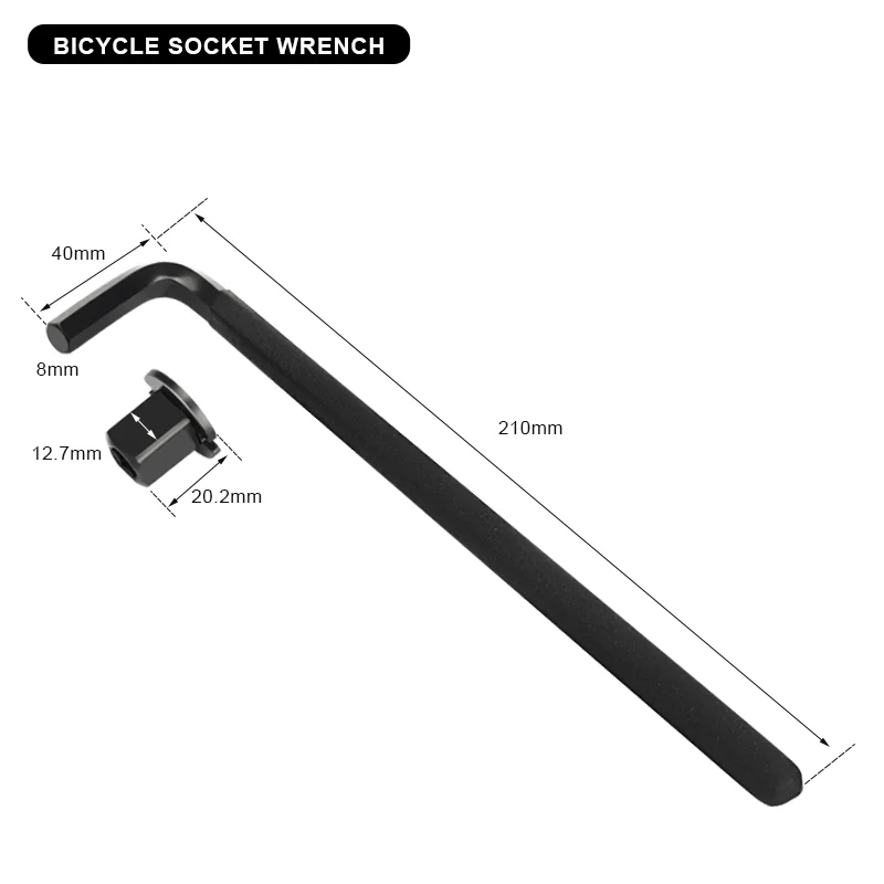 Bike Repair Tool Kit Bicycle 8mm Allen Wrench With Conversion 4 Square Cap Freewheel Sprocket Removal Tool Bottom Bracket Wrench