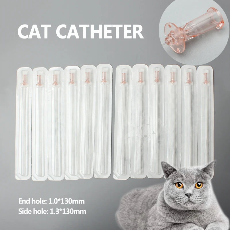 12PCS Cat Urinary Catheter Sterile Feline Specific Bladder Stone Obstruc Urethral Catheters 1.0 1.3mm Veterinary Instrument