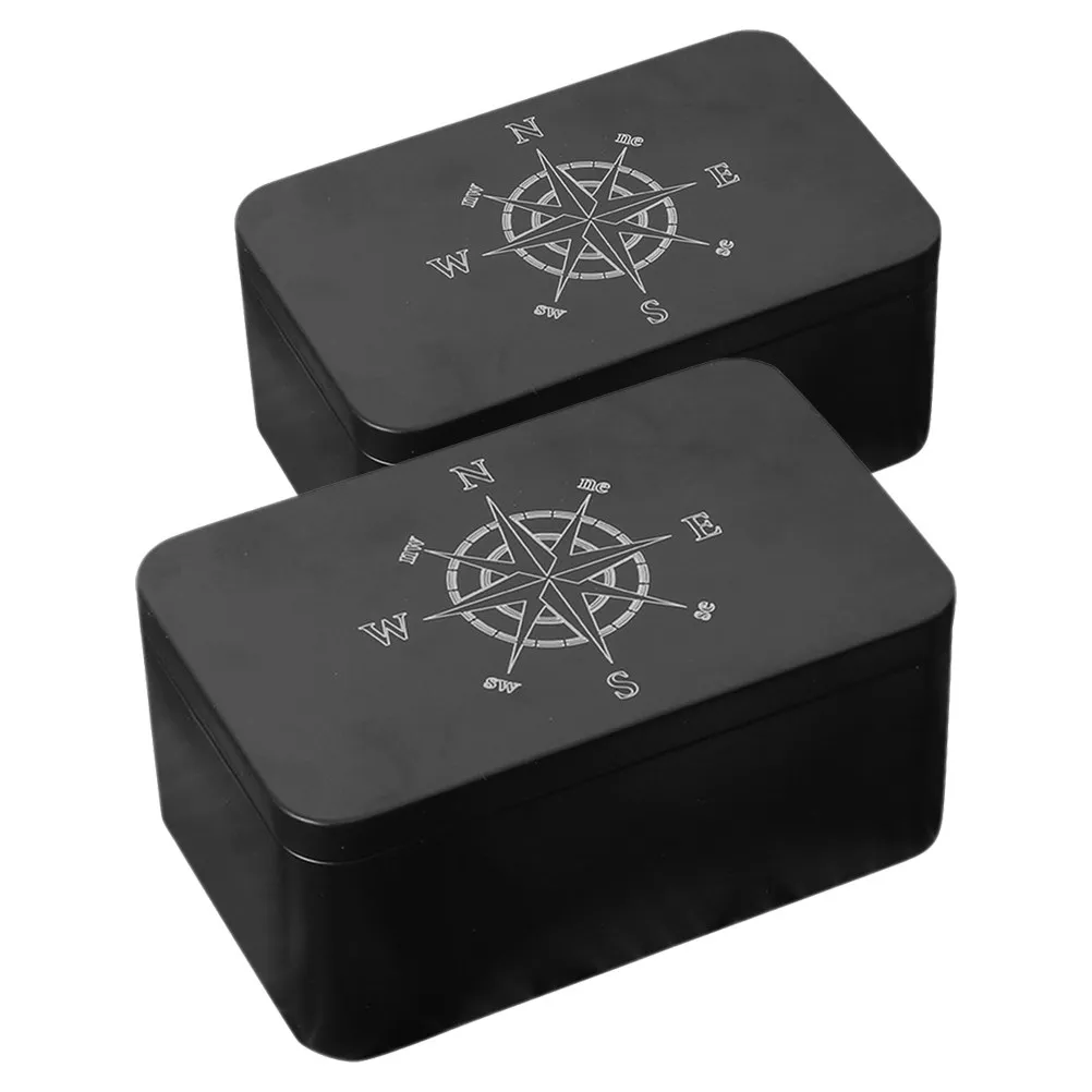 2 unidades de caja de almacenamiento para cartas de tarot, de hierro, compacta y portátil, estuche universal para guardar cartas de juego, organizador, caja pequeña para guardar objetos pequeños.