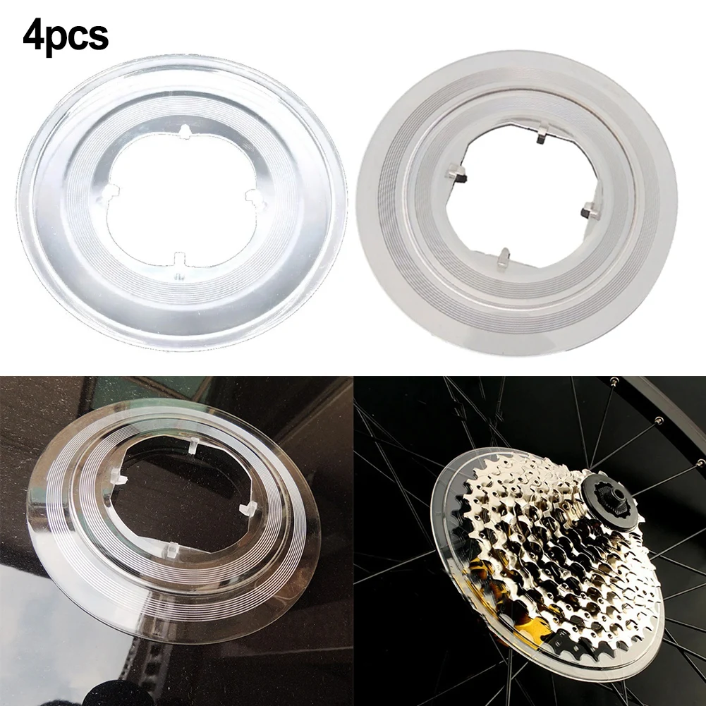 4Pcs Bike Wheel Spoke Guard Bicycles Cassette Freewheel Protection 160mm Transparent Plastic Flywheel Cover Cycling Accessories