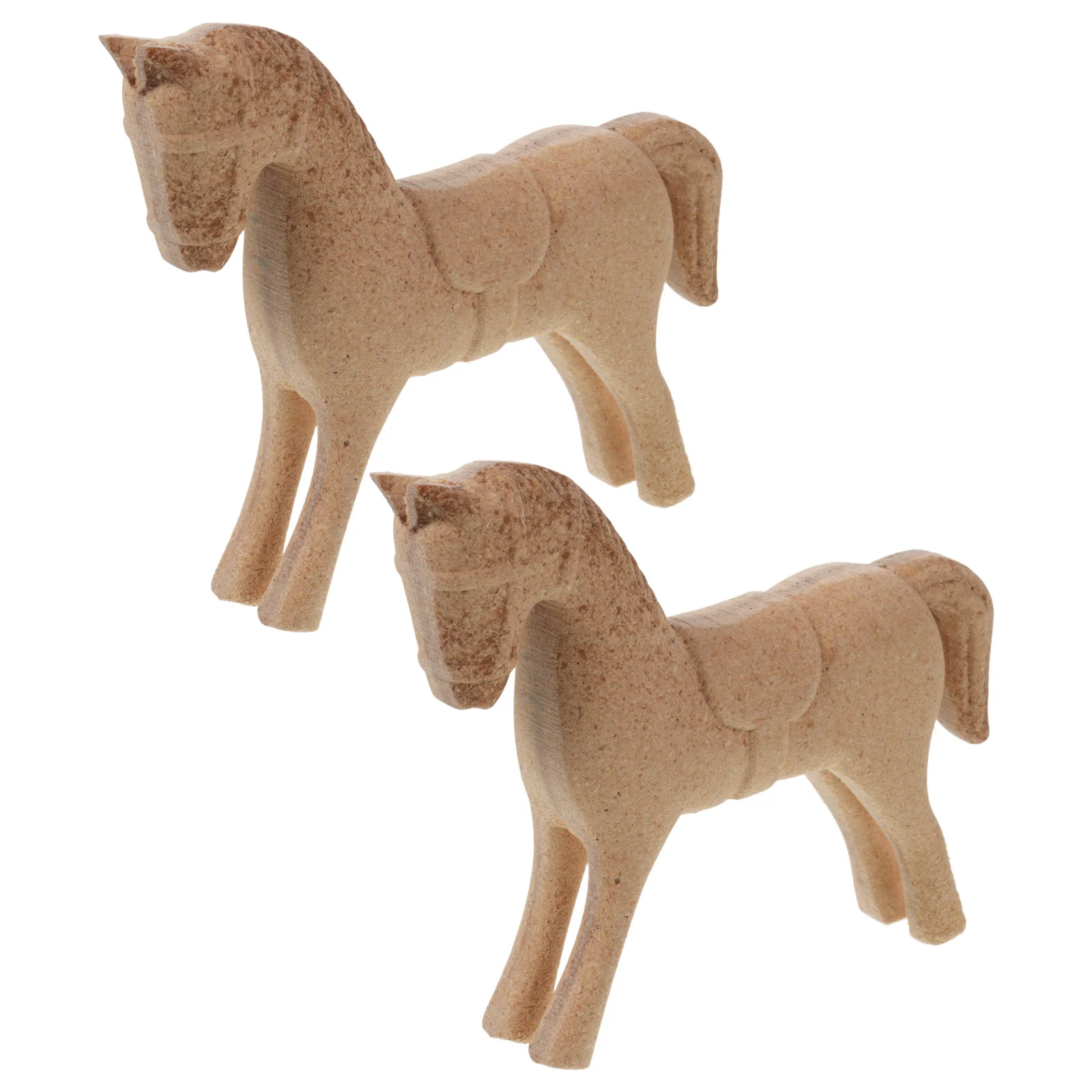 

2pcs Wood Horse Figurines Unfinished Natural Wood Animal Diy Craft For Painting Project Home Desk Tabletop Decor Horse