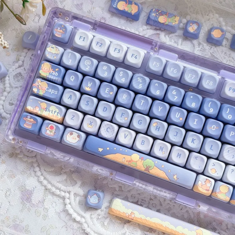 PBT keycaps with high aesthetic value, five sided heat sublimation MOA compatible with mechanical keyboards