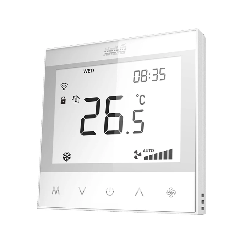 HaiLin LoRa Thermostat für 4-Rohr-FCU mit Touch-Taste 220V AC für Klimaanlage Externer Sensor BMS-Thermostat HL7031