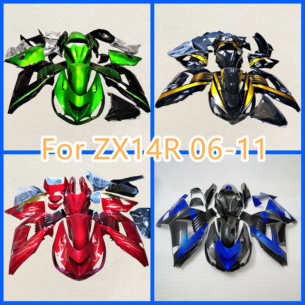 Motorcycle Fairing Kit ABS Plastic Body for Kawasaki ZX-14R 2006 -2011 06 07 08 09 10 11 Perfect Fit Injection Mold Free Custom