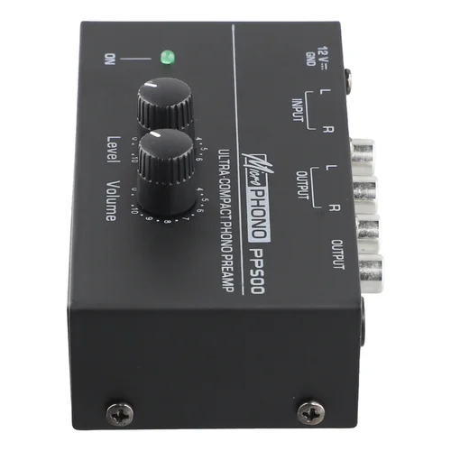 -Preamplificador de Phono ultracompacto Y65A PP500 con ajuste de volumen de equilibrio de agudos y graves Preamplificador de tocadiscos enchufe estadounidense
