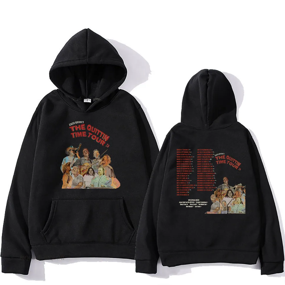 Zach Bryan The Quittin Time Tour 2024 Hoodies Streetwear Men Hip  Hop Winter Sweatshirts Graphic Clothes Moletom Casual Unisex