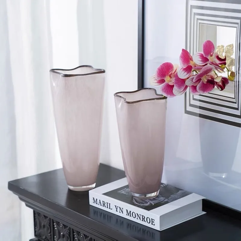Medieval four-leaf clover handmade glazed vase new Chinese living room bedroom water flower ornament glass decorative utensils