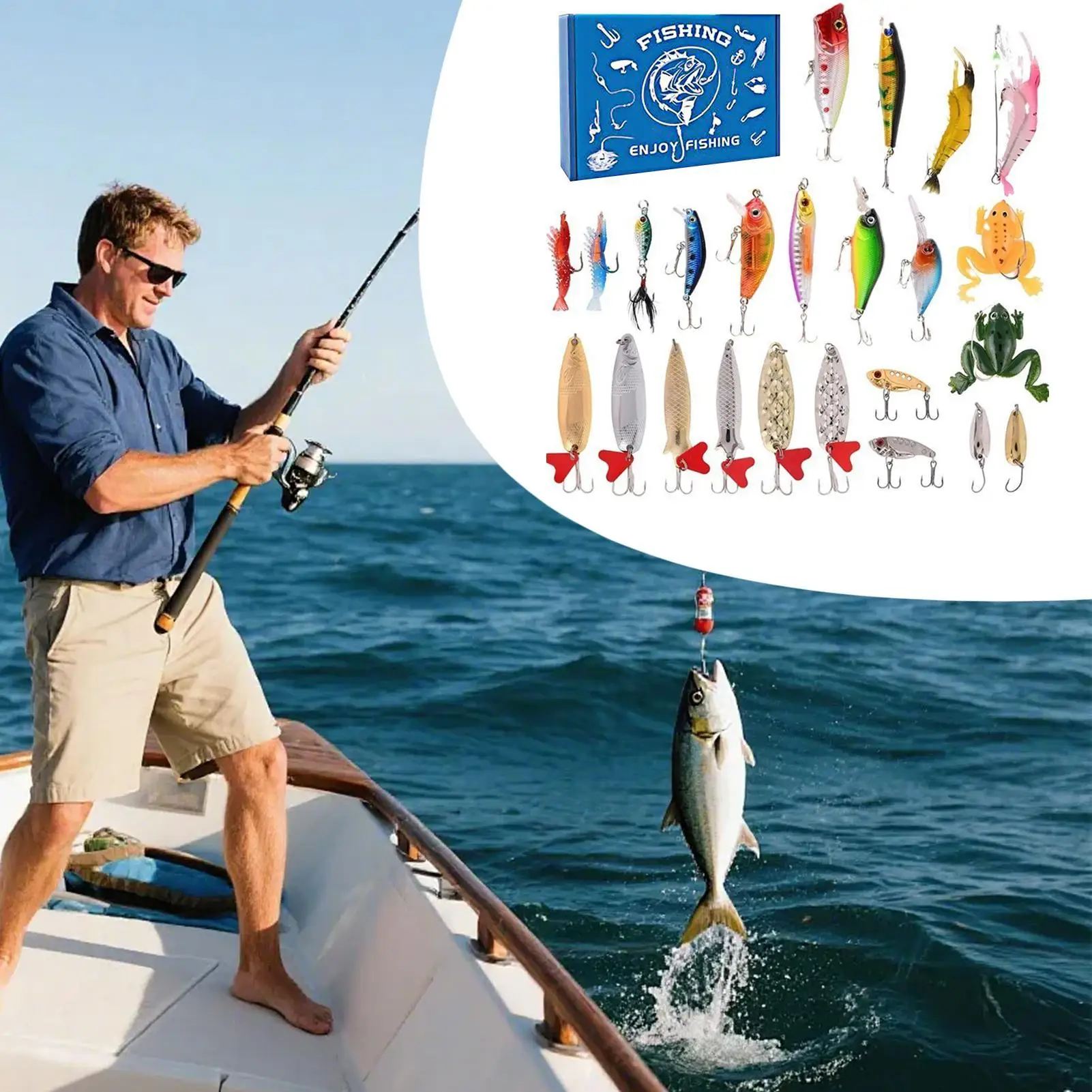 

Рыболовная приманка, календарь обратного отсчета, имитация рыболовных приманок для окуня, форели, праздничные сувениры для мужа, папы, начинающих профессионалов