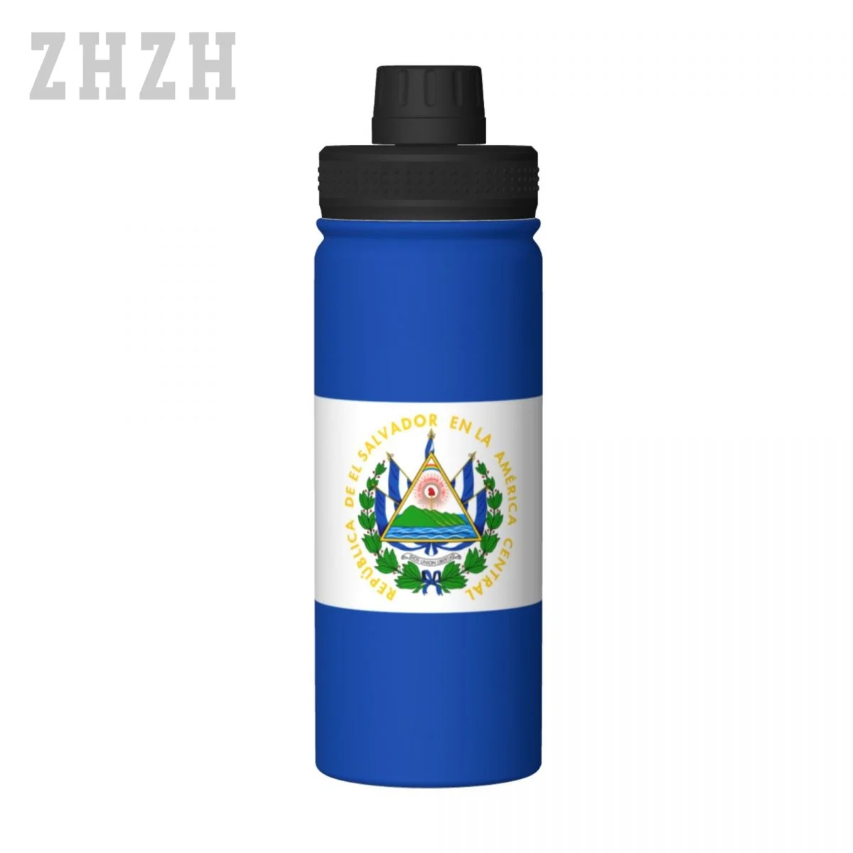 Unisex Sports Water Thermos Bottle El Salvador Flag Salvadoran 304 Stainless Steel Double-layer Insulation Cold And Hot Travel