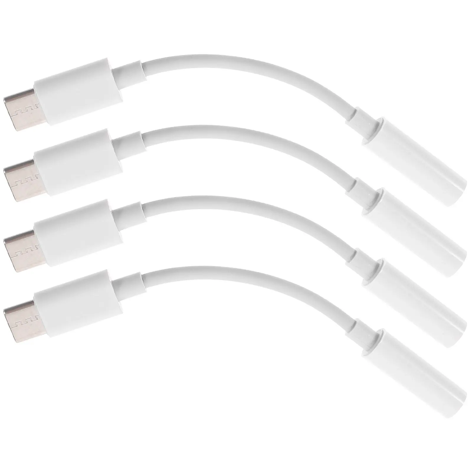 4Pcs Type-C to 3.5mm Audio Adapter for USB Enables Charging While Listening Stereo Sound Voice Control No Audio Port