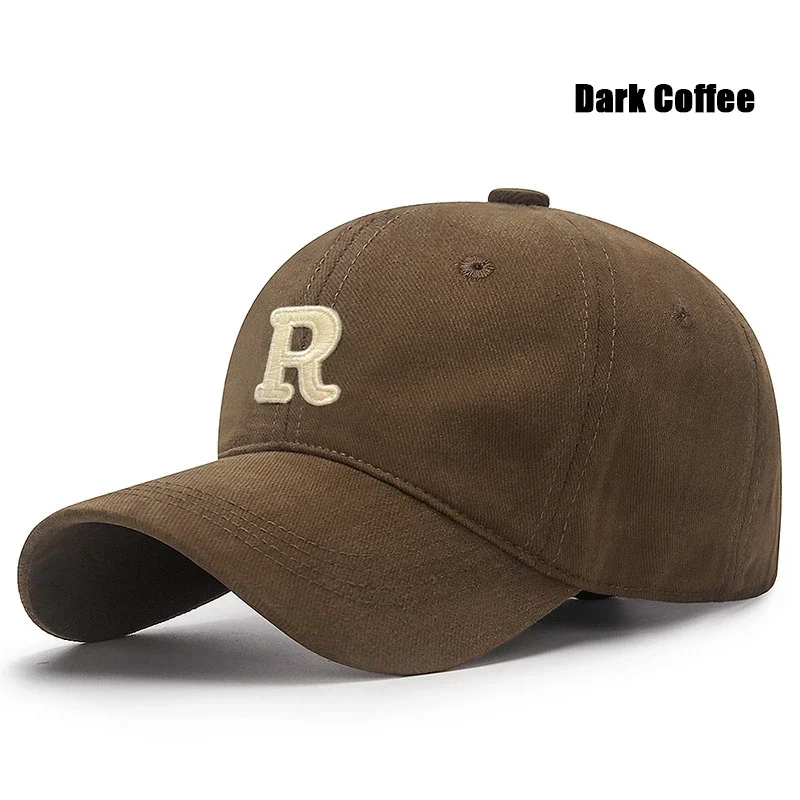 Neue Unisex-koreanische Version mit großem Kopfumfang, dreidimensionaler R-Buchstabe, Baumwolldorn, 3dimensionale bestickte Baseballkappe – Detail 18