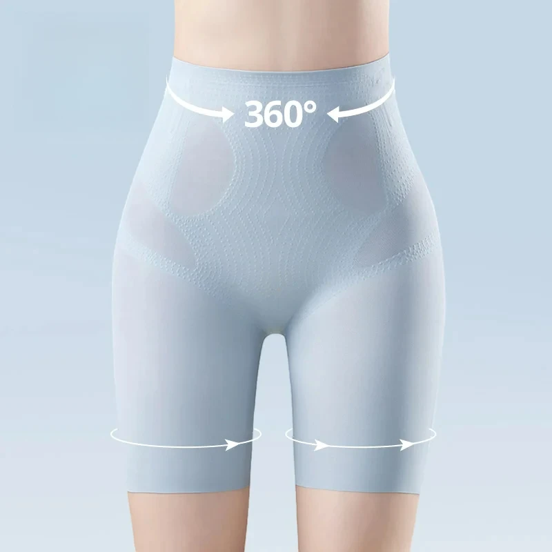 

Ultra Thin Seamless Boxers Women Ice Silk Safety Shorts High Waist Flat Belly Reducing Panties Slimming Underwear