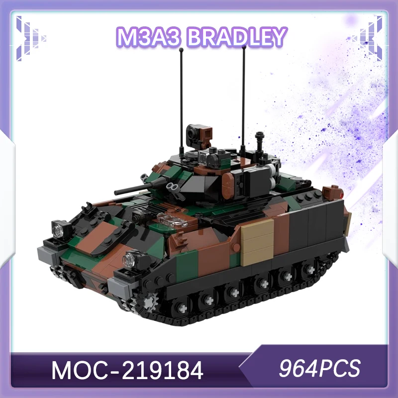 964PCS 군사 전쟁 M3A3 브래들리 빌딩 블록 기술 모델 군인 군단 육군 사용자 정의 벽돌 세트 크리 에이 티브 선물 MOC-219184