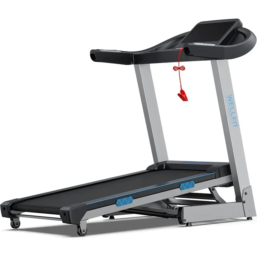 15% Auto Incline 4.0HP Folding Treadmill, 400LBS Capacity, 1.0-8.7MPH Speed, 18x43 Running Belt, 45dB Quiet Cardio Trainer, 95%