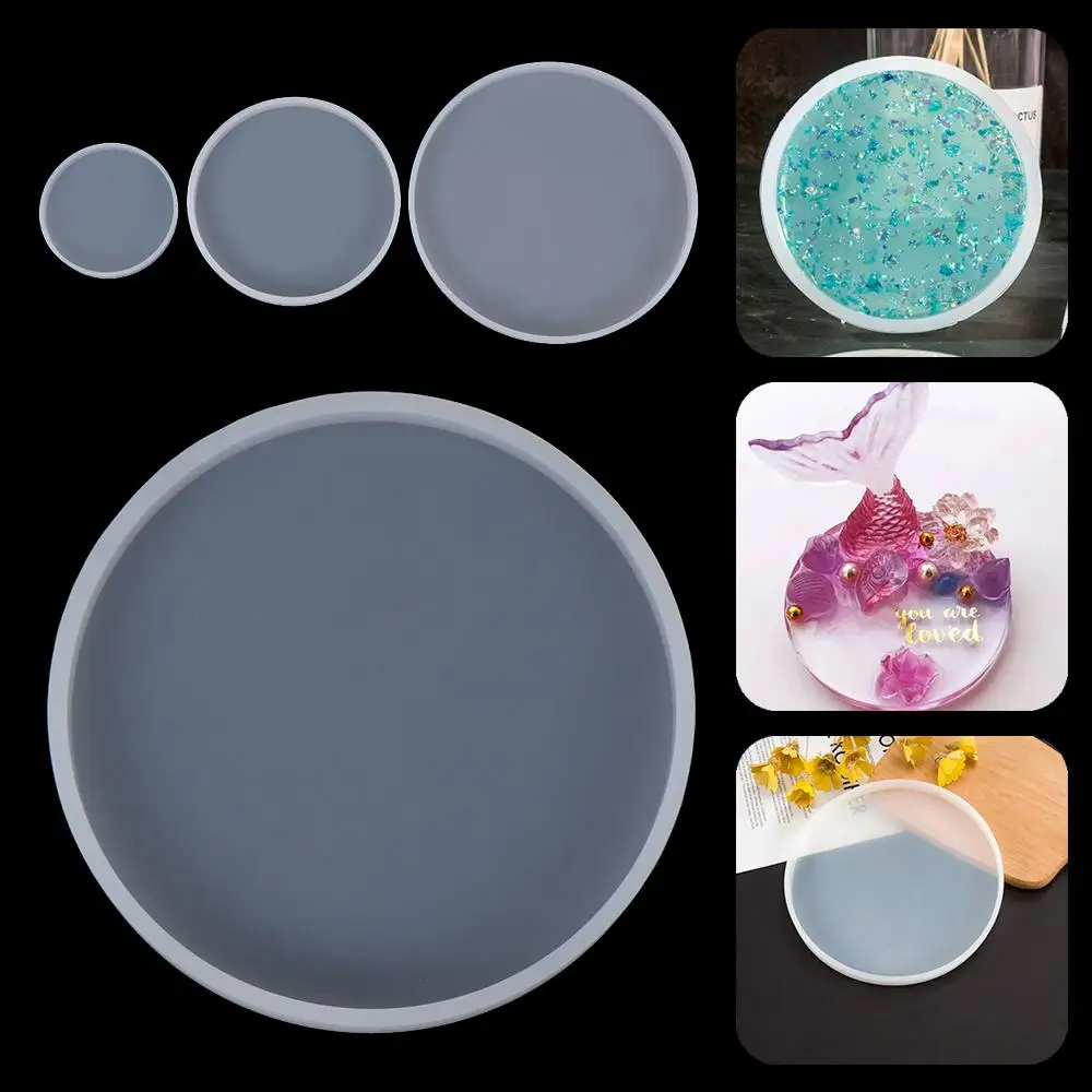 DIY Craft Silicone Fluid Arts Pendant Agate Epoxy Resin Casting Molds Round Jewelry Making Mould Coaster Mold