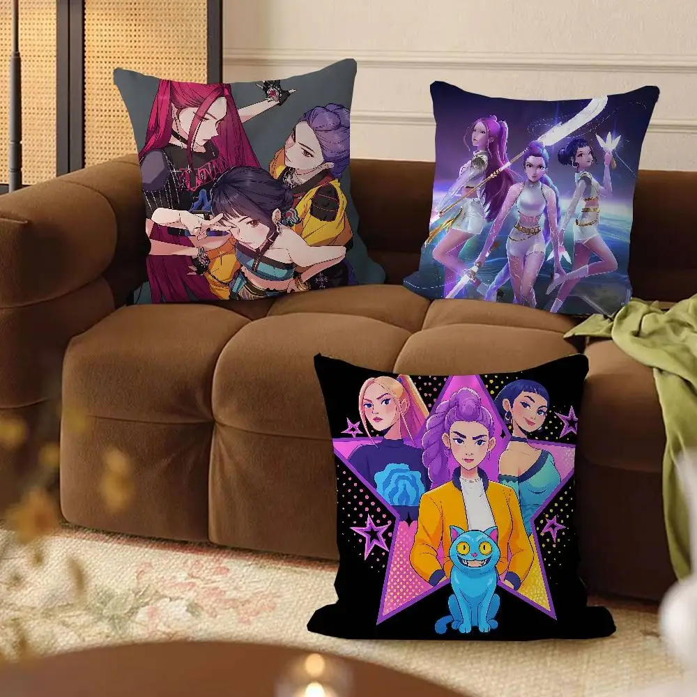 KPop شيطان الصيادين وسادة أنيمي وسادة أريكة سرير رئيس وسادة غطاء غطاء الوسادة 45x45 سم الموضة