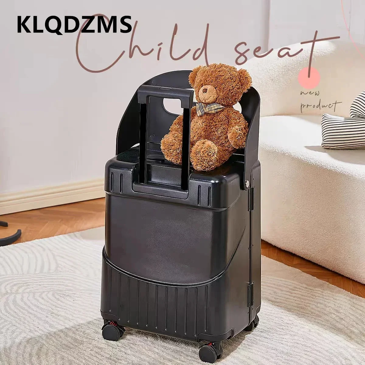 KLQDZMS Children\'s Luggage ABS + PC Boarding Box 20 Inches Large-capacity Multi-function Trolley Case Universal Wheel Suitcase