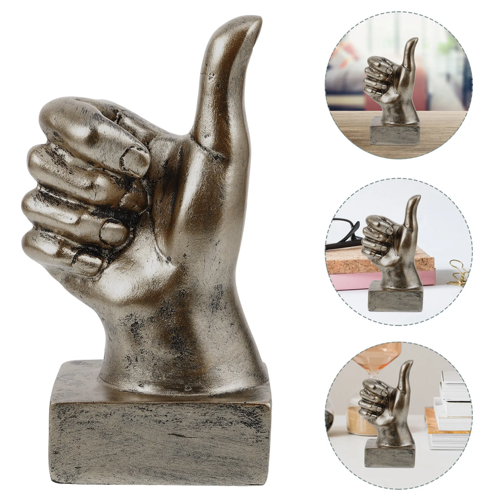 

Thumbs Up Hand Sculpture Resin Modern Creative Desktop Decor for Home Bedroom Cabinet Shelf Stylish Eye-Catching Interior