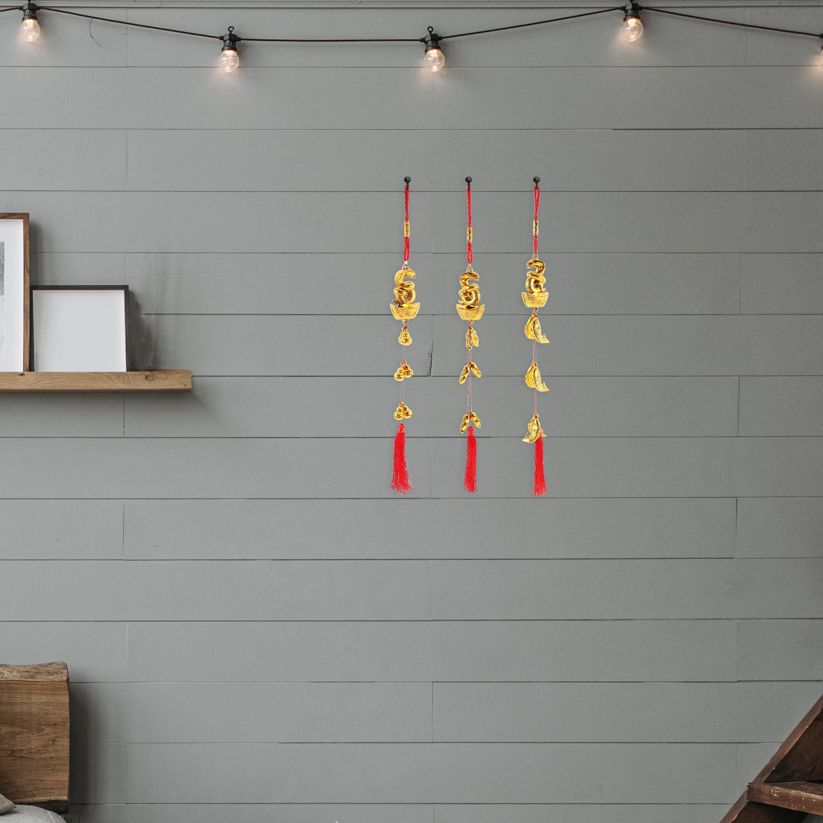 

4pcs Yuanbao Snake Hanging Decor Plastic Tassel Ornament For Home Office Mall Car Hanging New Year Decoration Spring Festival