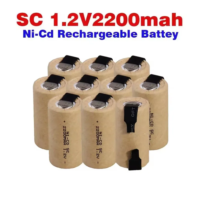 Electric Drill Screwdriver, SC 1.2V 2200mAh Sub-C Nickel Cadmium Battery, Rechargeable Battery, Power Tool, 1 To 20 Pieces