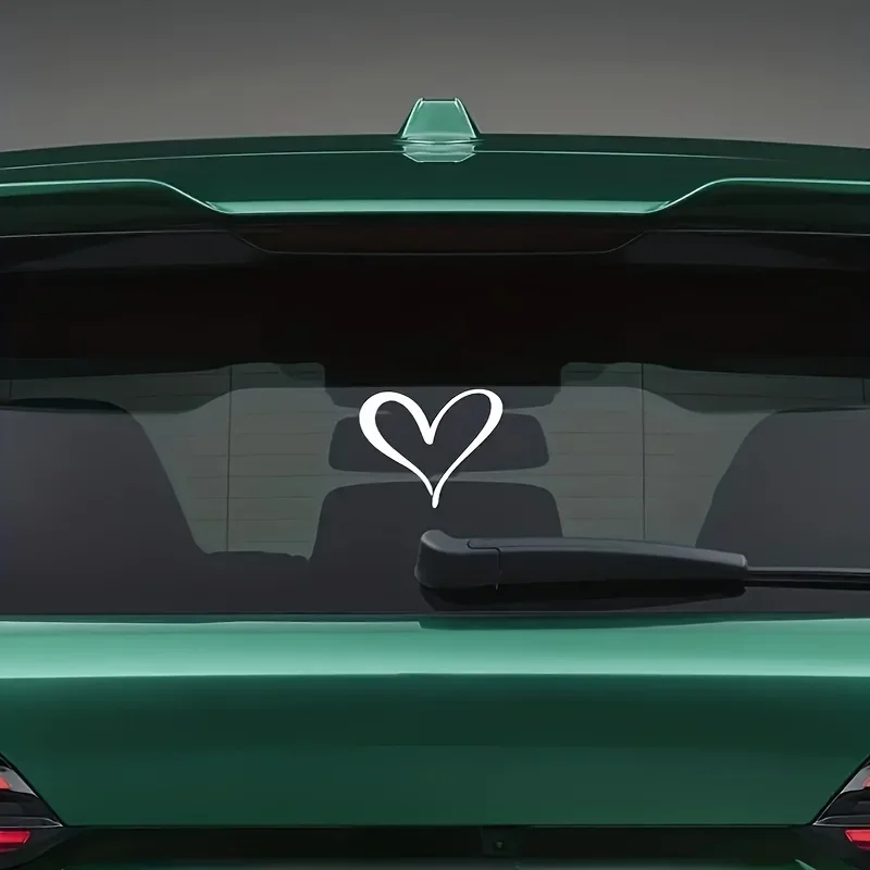 Autocollant en vinyle brillant et réfléchissant en forme de cœur, imperméable, auto-adhésif, pour la décoration extérieure de voiture, vitres et carrosserie, motif d'amour