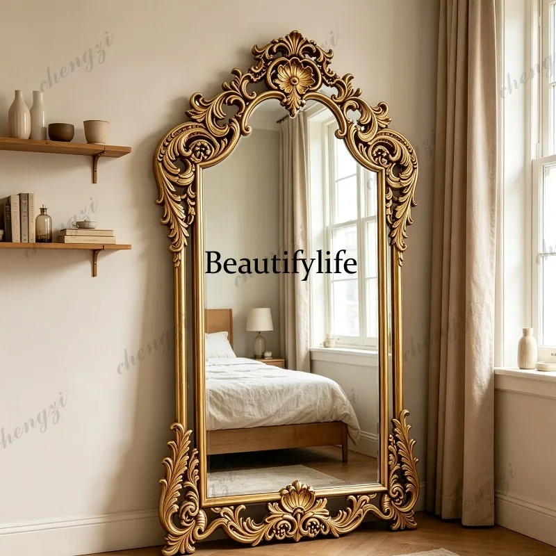 

H134 Luxury full-length vintage floor-standing mirror, fitting mirror