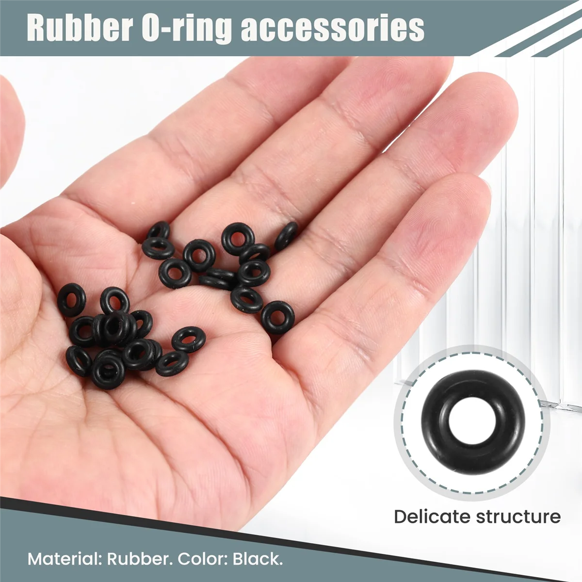 30 Pcs 2.5mm x 6.5mm x 2mm Rubber O Rings for Worm Fishing