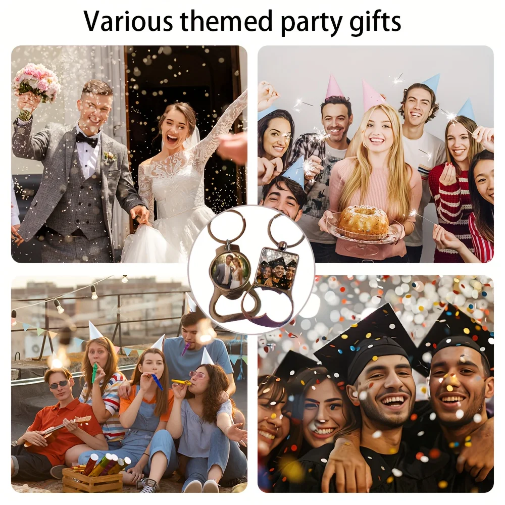 Custom Party Keychain Bottle Opener, Multifunctional Wedding Gift