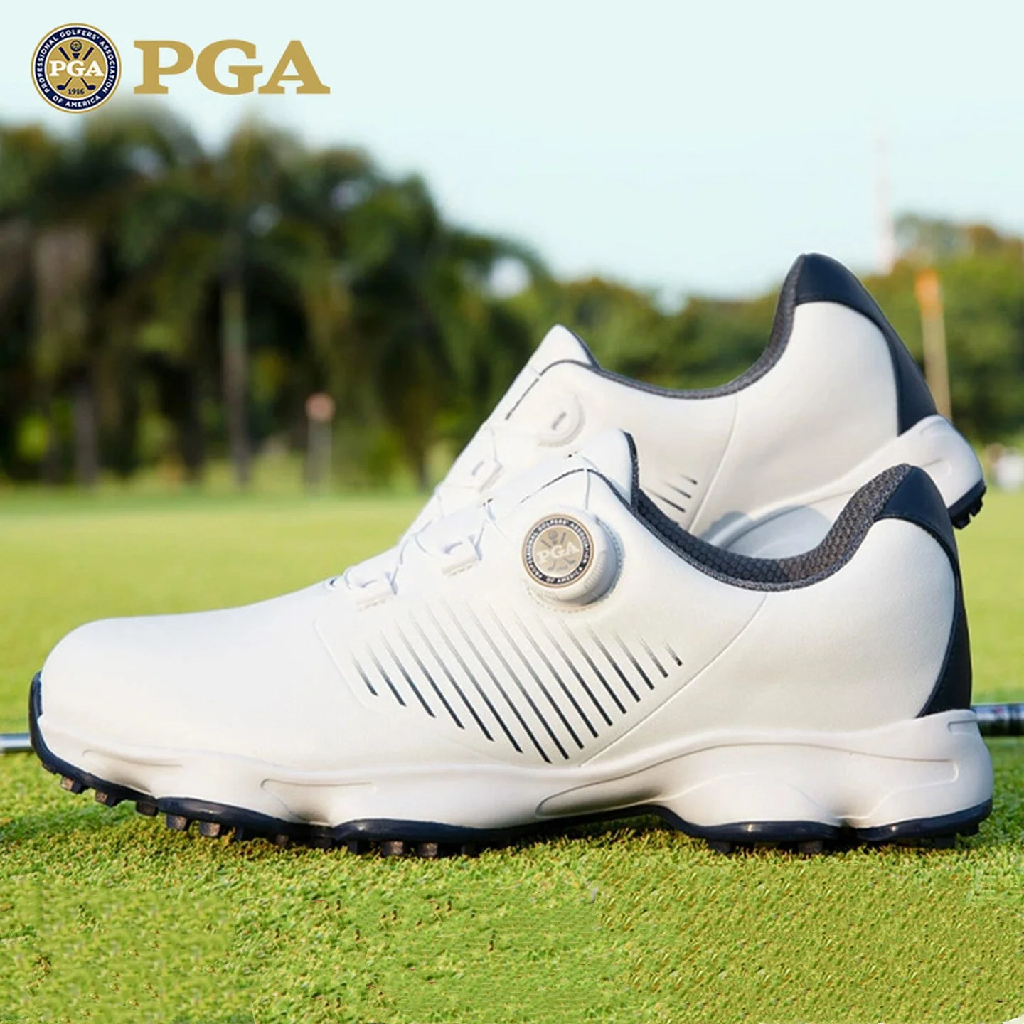 PGA Zapatos de golf para hombre, zapatillas deportivas, cómodas, con amortiguación, cordones, impermeables y antideslizantes, aumento de altura 301042