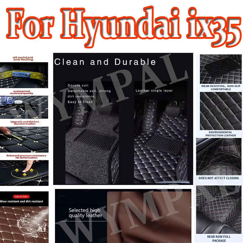 

Luxury Custom Car Floor Mats For Hyundai ix35 2010 2011 2012 2013 2014 Auto Leather Men Women Car Mats Full Automotive Pads